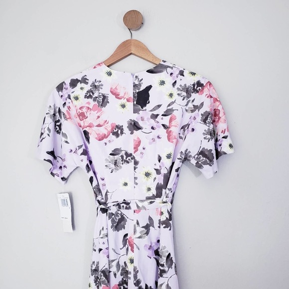 NWT French Connection Purple Armoise Crepe Floral Maxi Wrap Dress Size 4 - Picture 12 of 15